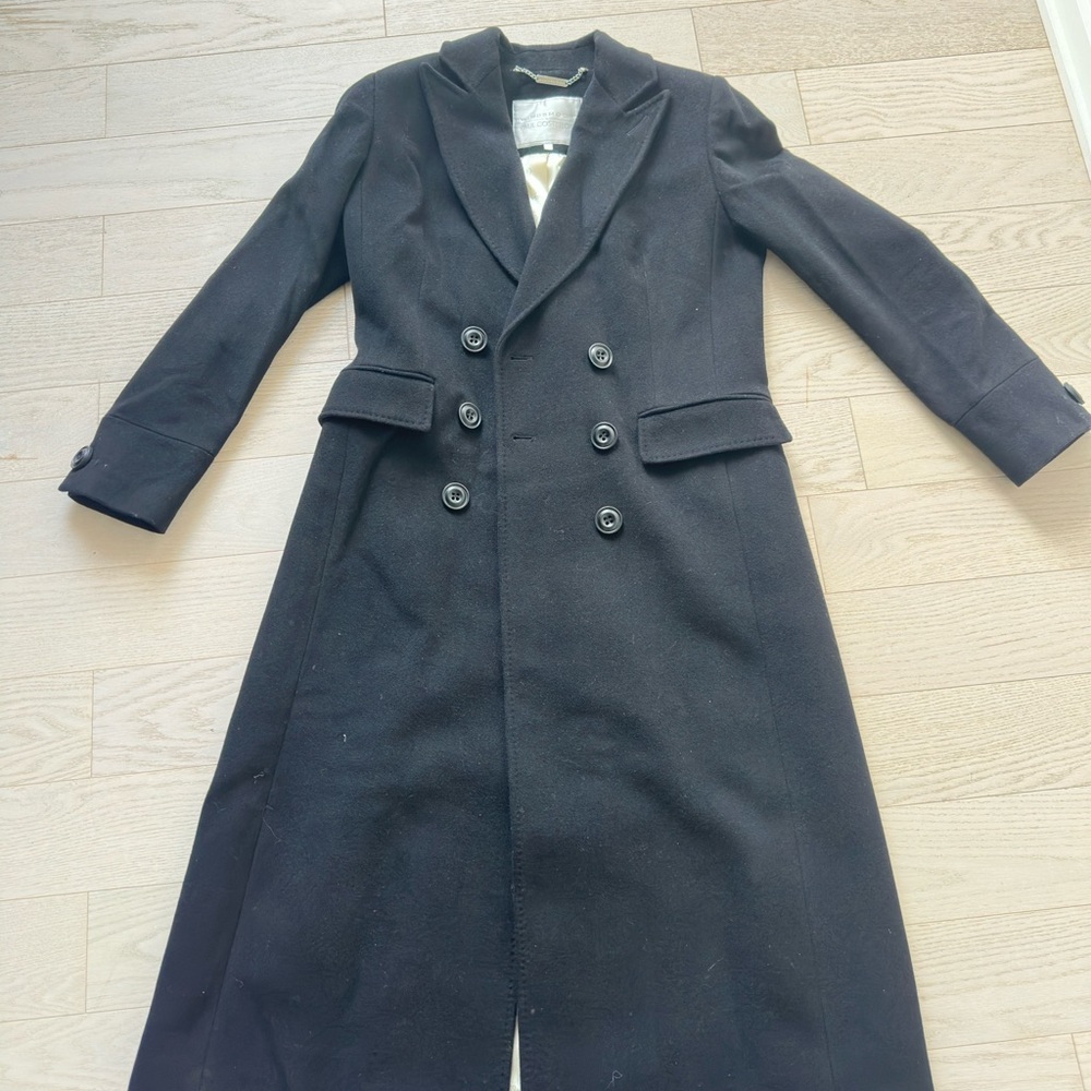 Cashmere Wool Blend Windsmoor London Black Double-Breasted Coat